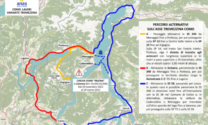 Variante Tremezzina, lavori al via da lunedì: attivi i percorsi alternativi