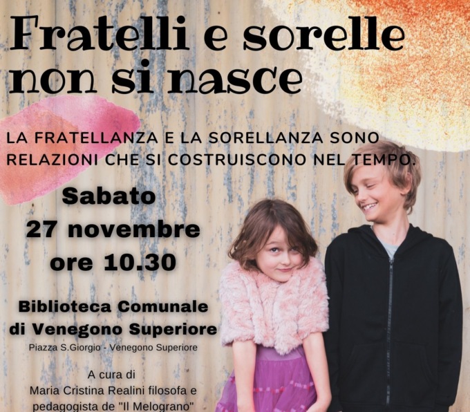 «Fratelli e sorelle non si nasce», un incontro sulle relazioni 