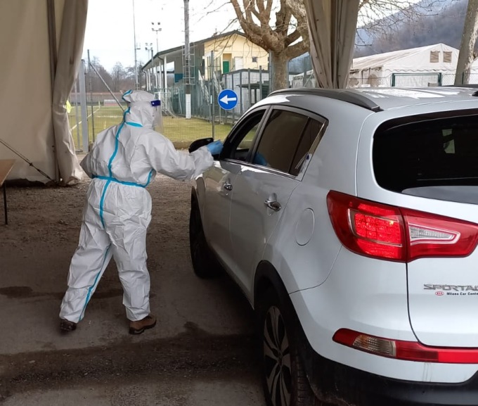 Aperto il nuovo punto tamponi a Laveno Mombello