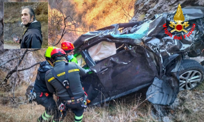 Auto nella scarpata: recuperato il corpo senza vita di Raffaele Cirone