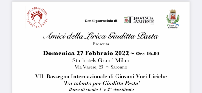 Rassegna «Un talento per Giuditta Pasta»