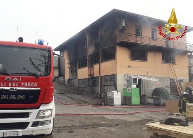 Incendio in ditta a Morazzone
