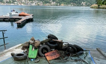Volontari a caccia di rifiuti sul fondo del lago Ceresio
