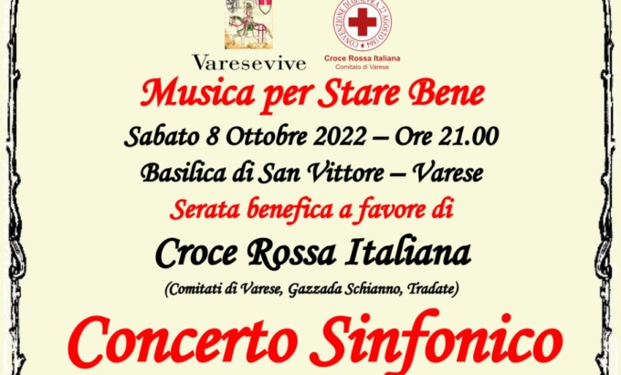 “Musica per stare bene” a sostegno della Croce Rossa e della Fondazione Ascoli