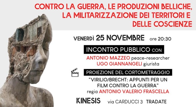 Serata al Kinesis contro guerra, produzione bellica e militarizzazione “dei territori e delle coscienze”
