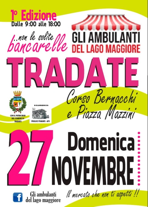 Domenica di shopping: gli Ambulanti del Lago Maggiore a Tradate