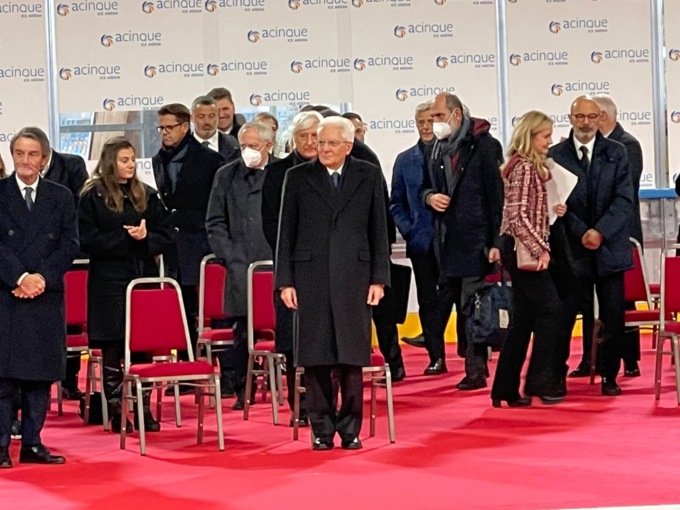 Inaugurato il nuovo Palaghiaccio di Varese alla presenza del Presidente della Repubblica Sergio Mattarella