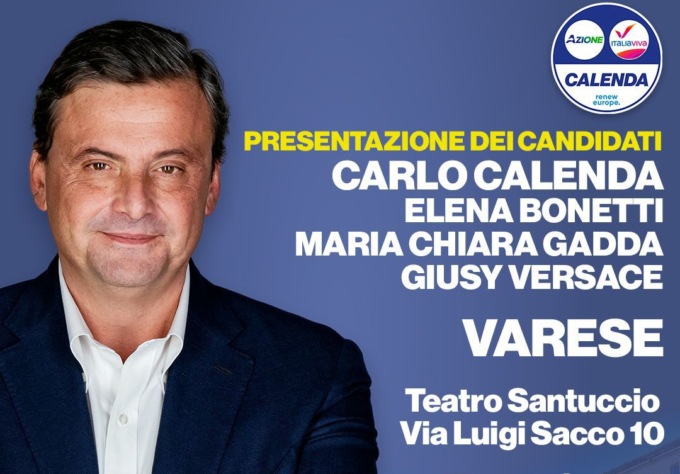 Carlo Calenda a Varese per le elezioni regionali