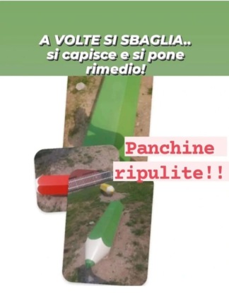 Le panchine ripulite