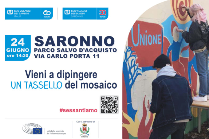 Un’opera murale di Rigener.arte per i 60 anni di SOS Villaggi dei bambini