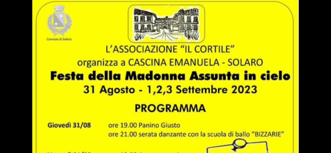 Festa a Cascina Emanuela nel fine settimana