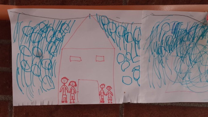 Maltempo, i disegni dei bambini del centro estivo cislaghese