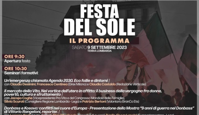 Festa del Sole a Fagnano, Lealtà Azione replica ad Astuti: “Venga come relatore”