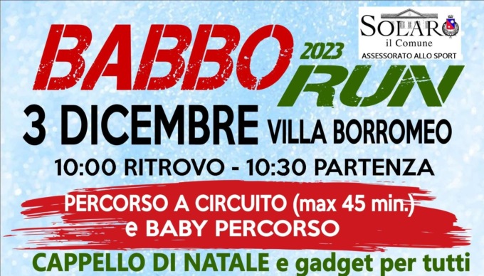 Babbo Run si corre il 3 dicembre