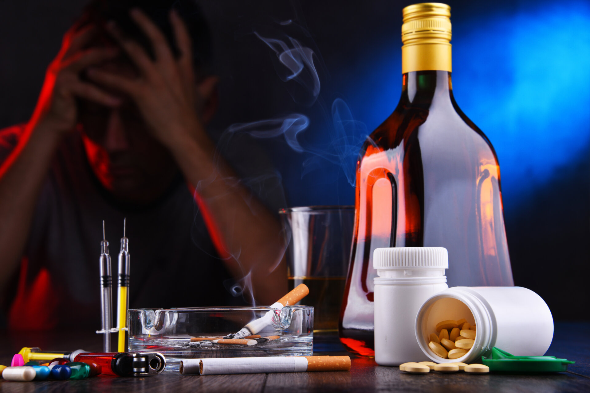 Addictive substances and the figure of a addicted man