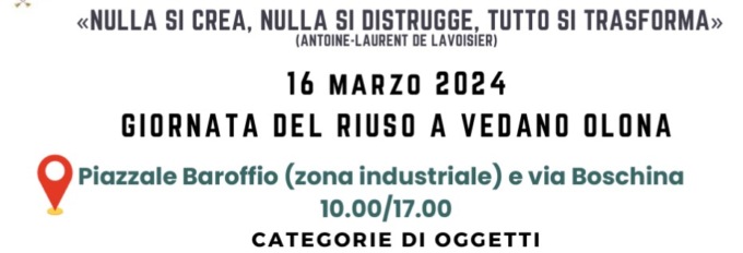 Giornata del riuso: meno rifiuti, meno sprechi e più ambiente