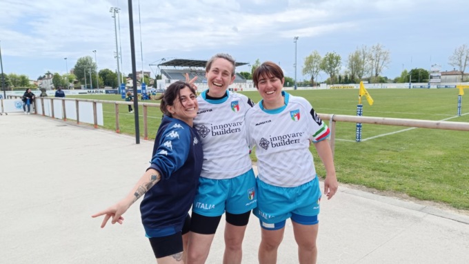 Tre leonesse dell’Amatori in campo con la nazionale di Rugby XIII