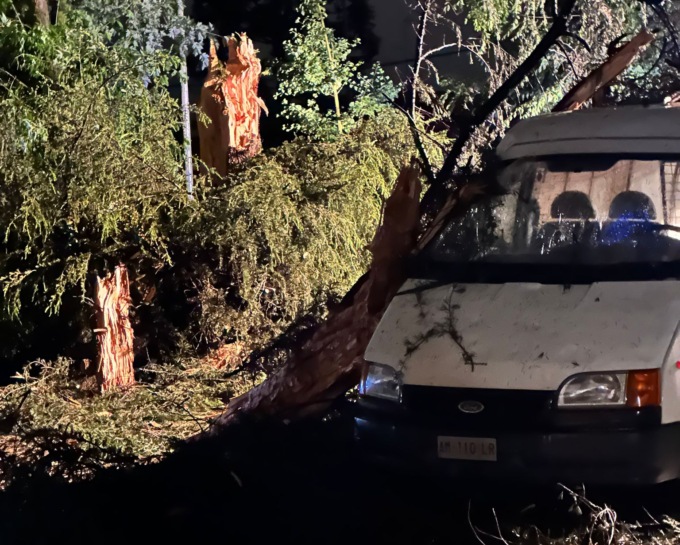 Gerenzano, torna l’incubo maltempo: albero schiaccia un’auto