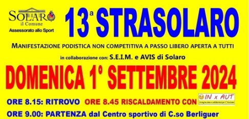 Torna domenica 1 settembre la StraSolaro