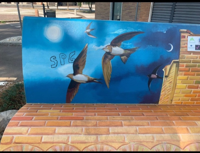 Vandalizzata la panchina artistica dedicata ai rondoni