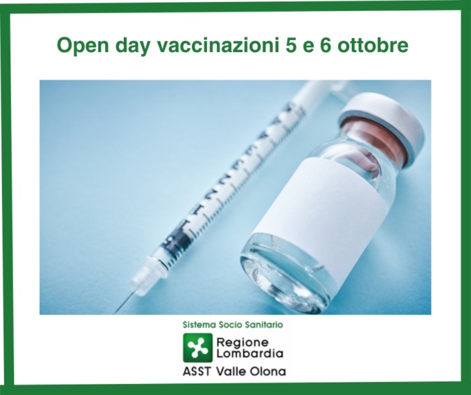 Al via la campagna vaccinale antinfluenzale, open day il 5 e 6 ottobre