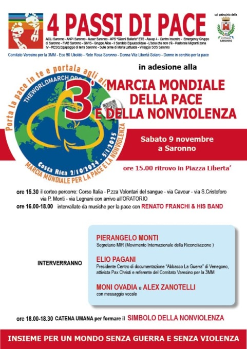 Corteo e musica a Saronno per “Quattro passi di pace”