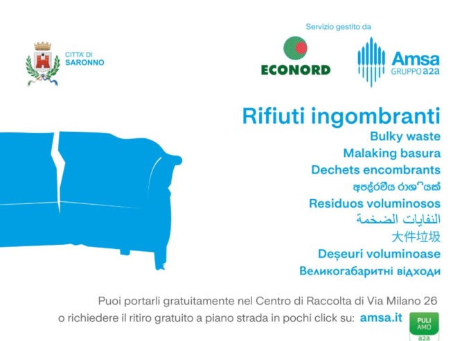 Raccolta differenziata e ritiro ingombranti: ora le informazioni sono in più lingue