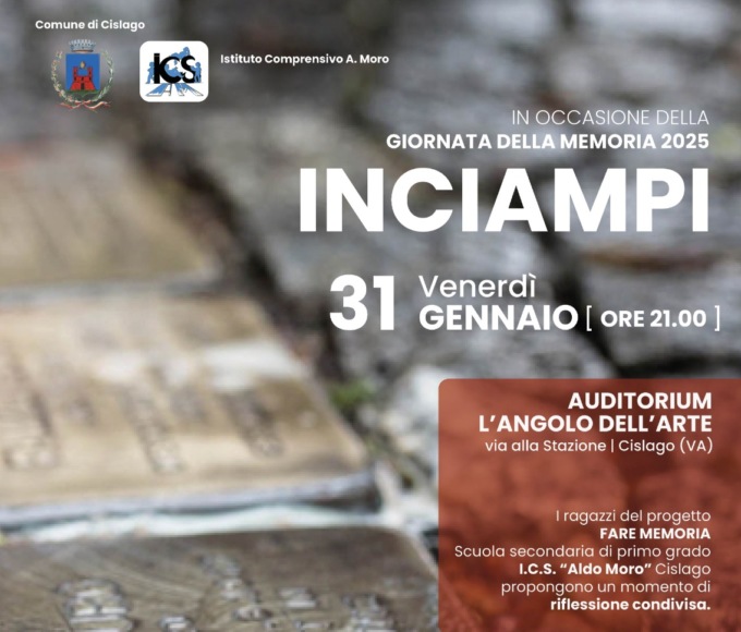 “Inciampi”, un incontro in auditorium a Cislago in occasione del Giorno della memoria