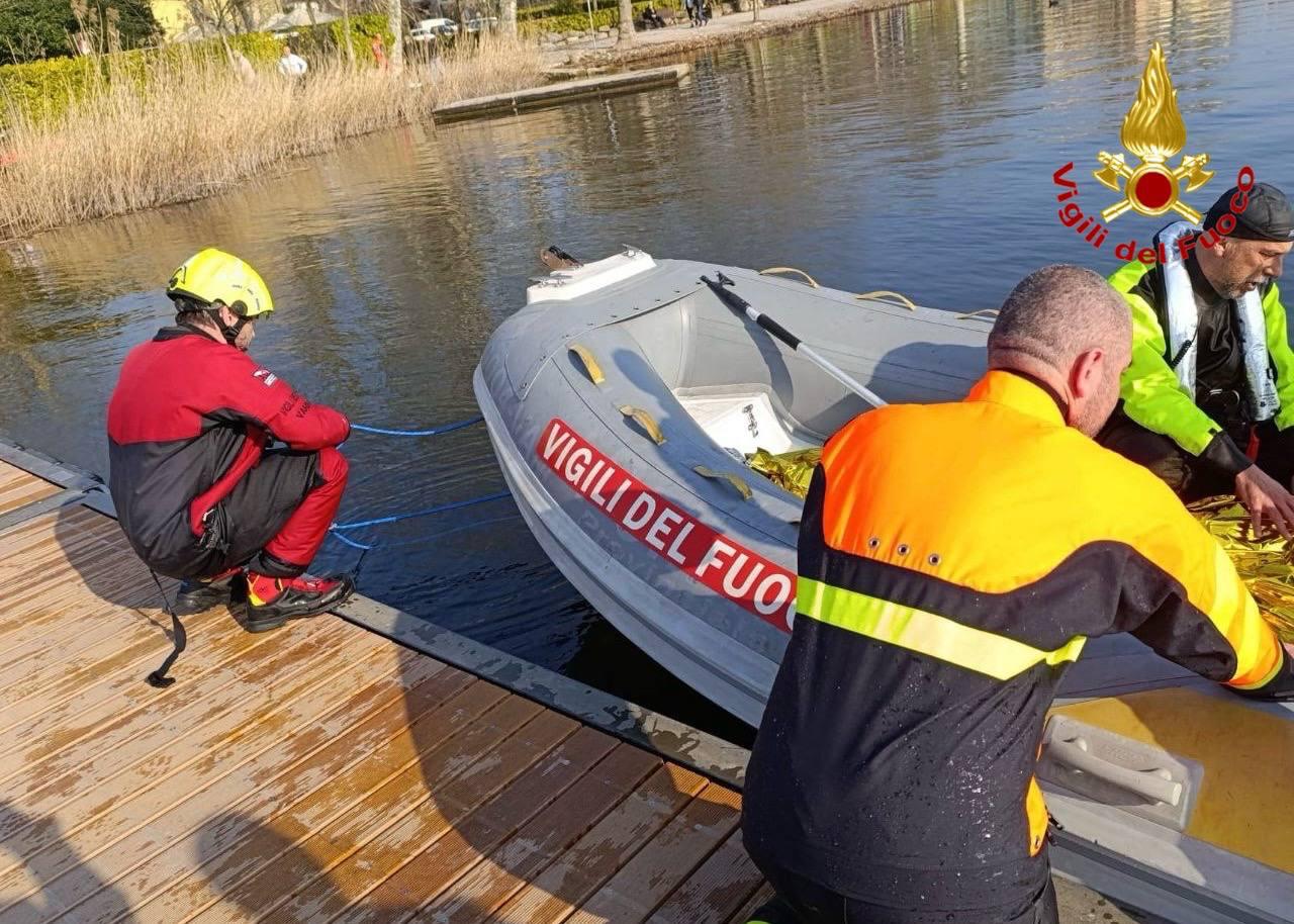 Aliante caduto nel lago