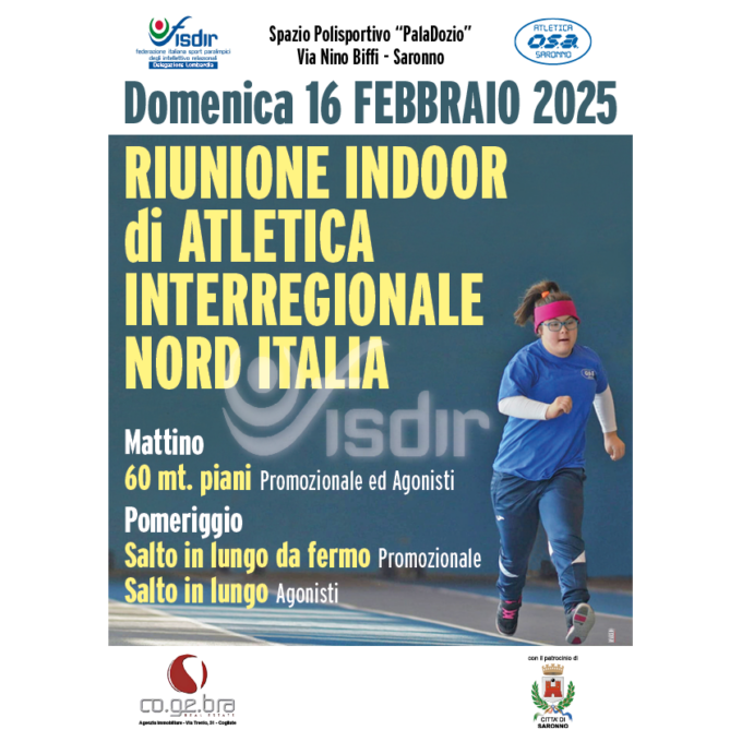 Al Paladozio riunione indoor di atletica interregionale Nord Italia