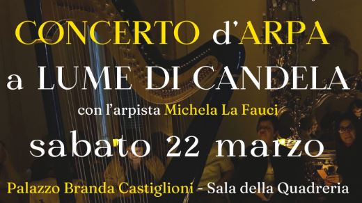 A Palazzo Branda Castiglioni un concerto d’arpa a lume di candela