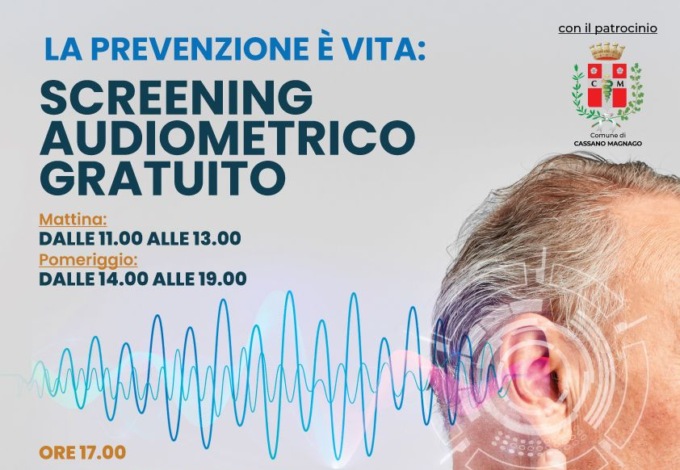 Screening audiometrico gratuito a Cassano Magnago