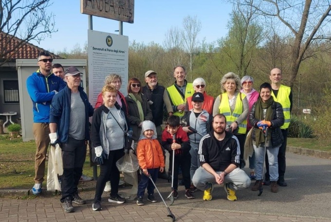 Quintali di rifiuti raccolti nel parco dei Mughetti