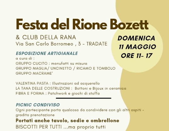 Il Rione Bozzet si anima con una giornata all’insegna della creatività e della convivialità