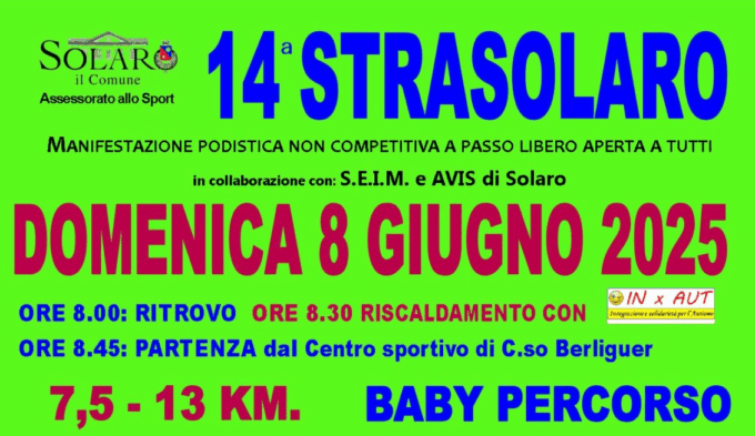 StraSolaro appuntamento domenica 8 giugno