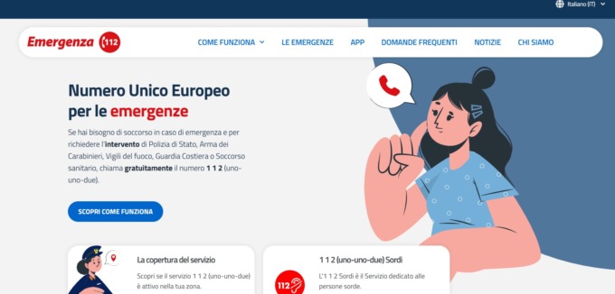 Online il nuovo sito italiano del NUE 112