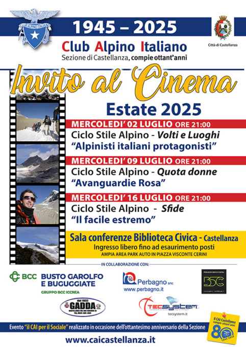 Tre serate cinematografiche dedicate alla montagna