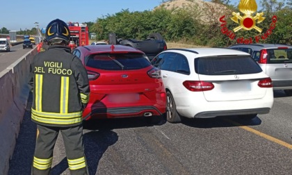Incidente sulla 336, intervento dei Vigili del Fuoco