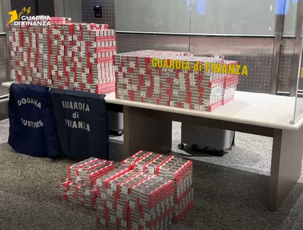 Maxi sequestro di sigarette Malpensa