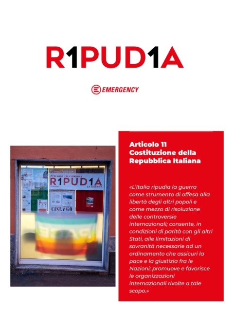 Cislago in Comune ripudia la guerra