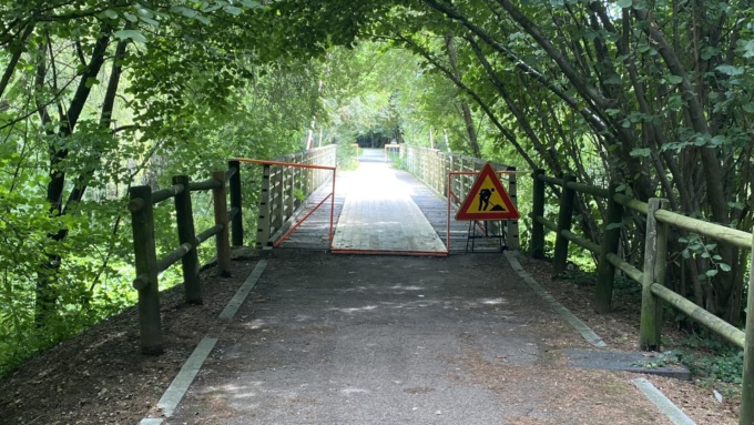 Lavori al ponticello di via Marx