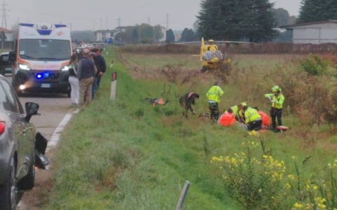 Incidente per un 22enne in moto: elitrasportato in codice rosso in ospedale