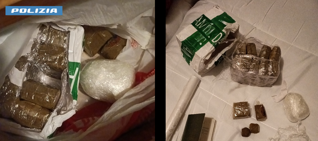 Pusher in monopattino trovato con cocaina e hashish