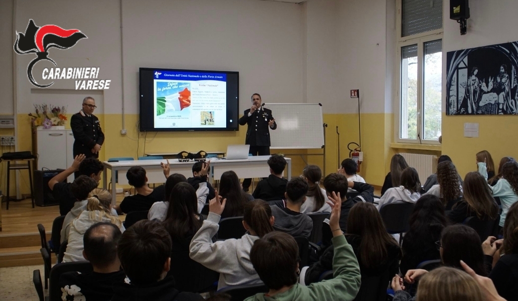 Carabinieri nelle scuole per la Giornata dell’Unità Nazionale e delle Forze Armate