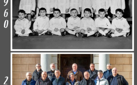 Dopo 65 anni si scattano una foto come ai tempi dell’asilo