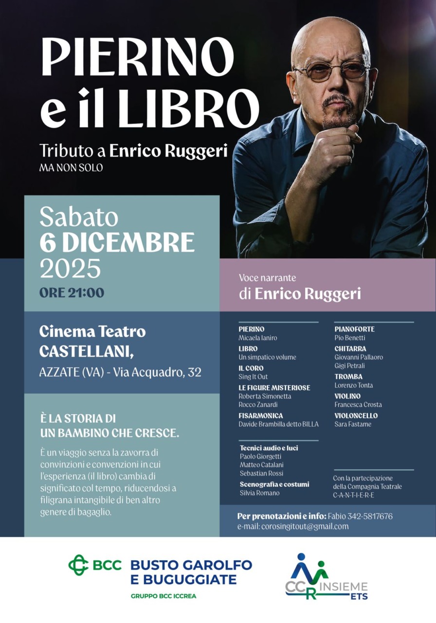 Pierino e il libro arriva ad Azzate con la voce di Enrico Ruggeri