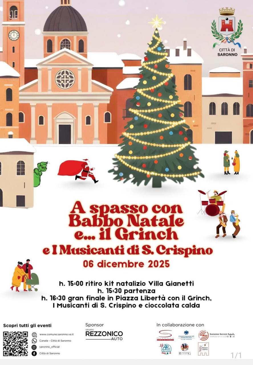 A Saronno arrivano Babbo Natale e… il grinch
