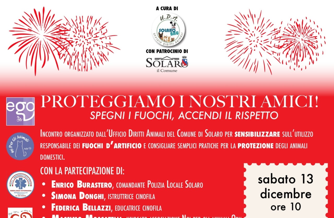 Come proteggere gli animali dai fuochi d’artificio
