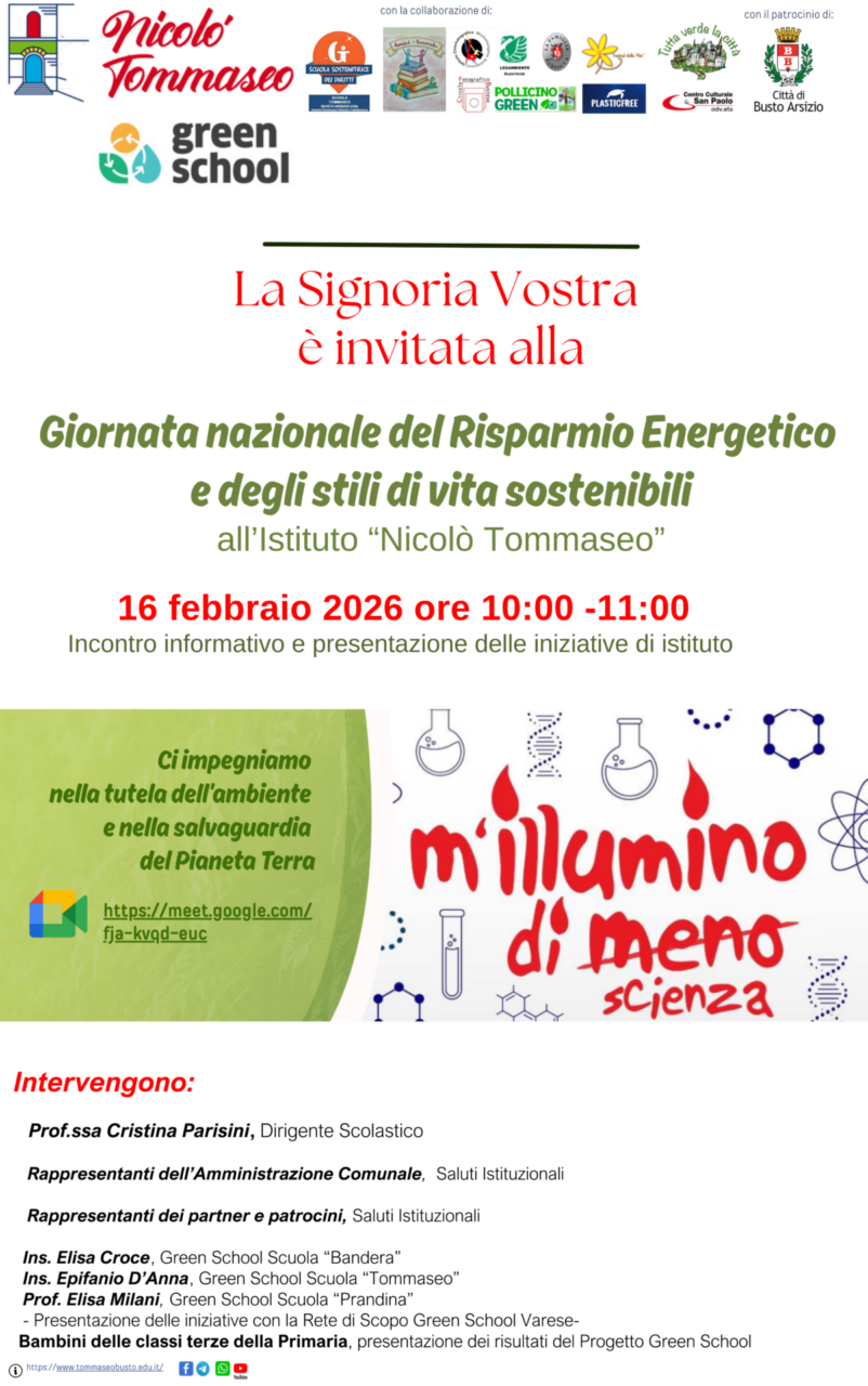 Anche l’istituto Tommaseo aderisce all’iniziativa M’illumino di meno: tra gesti concreti e divulgazione