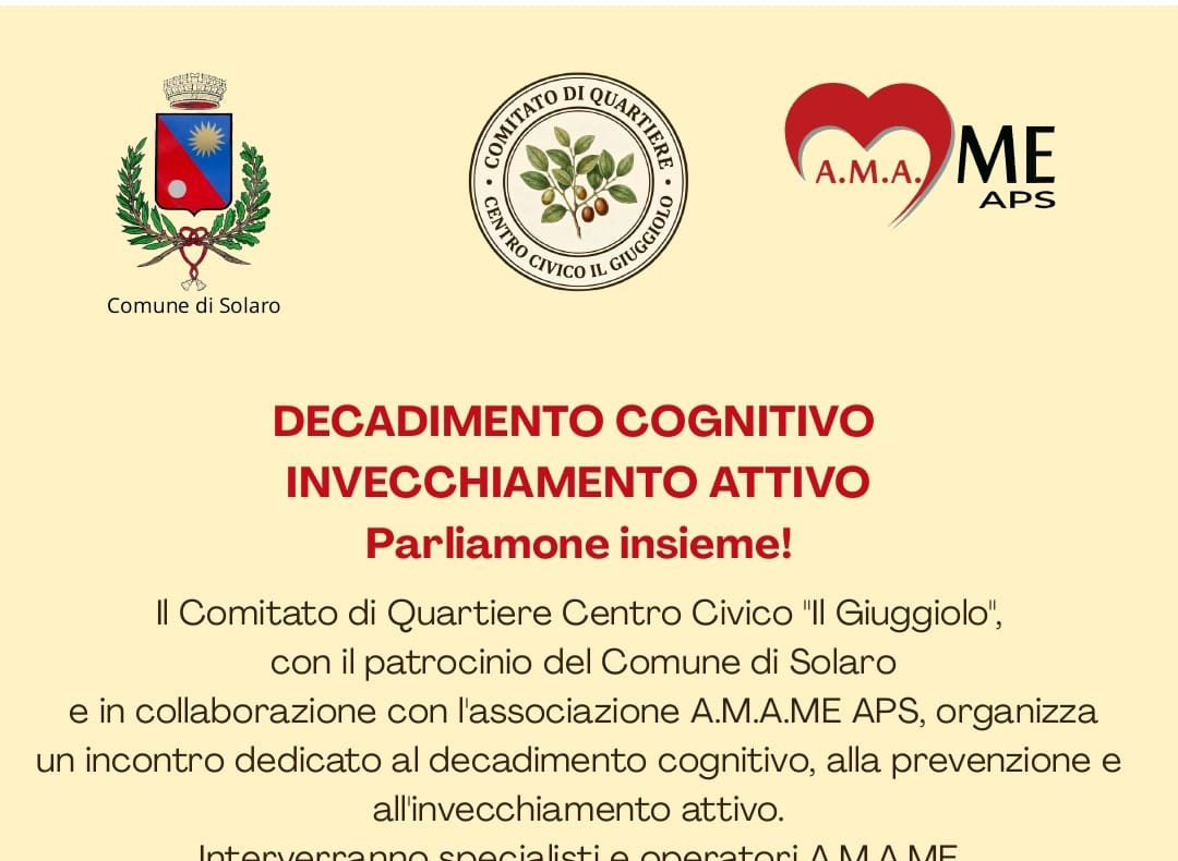 Decadimento cognitivo e invecchiamento attivo, un incontro per parlarne